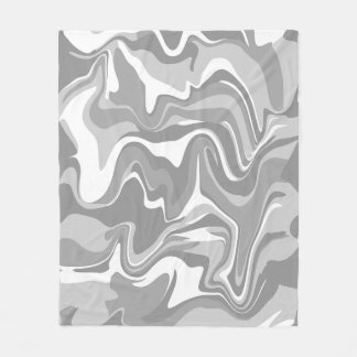 Abstract Marble Swirl Texture - Grey Tones  Fleece Blanket
