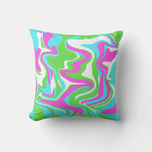 Abstract Marble Swirl Texture - Spring Tones  Cushion