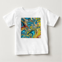 abstract marble swirls yellow teal turquoise blue