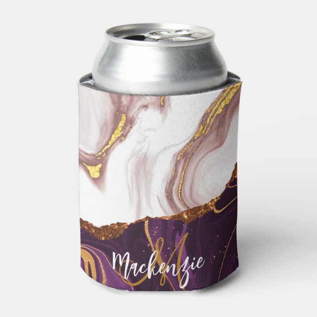 Abstract Marble Texture Can Cooler (Can Front)
