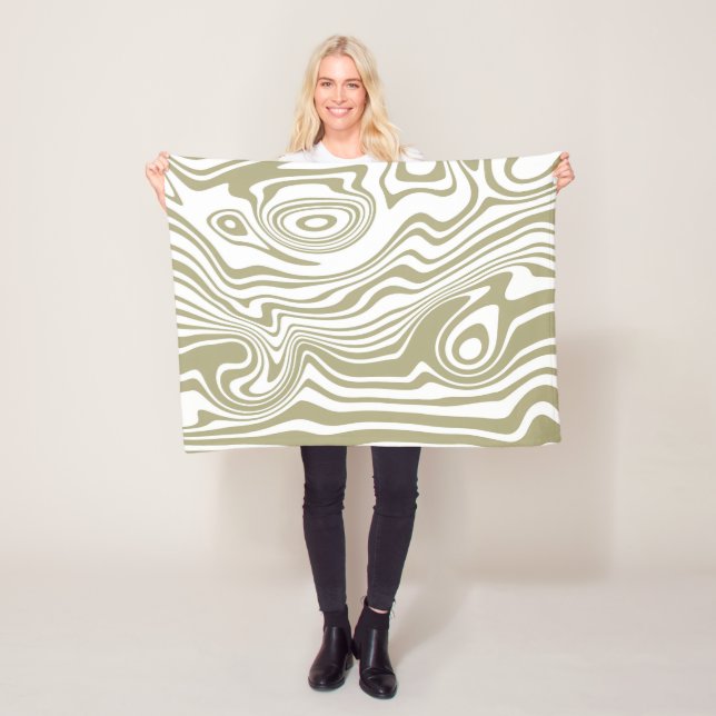 Abstract Marble Waves Artwork | Fleece Blanket (In Situ)