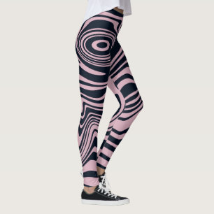 Abstract Marble Waves Artwork   Leggings