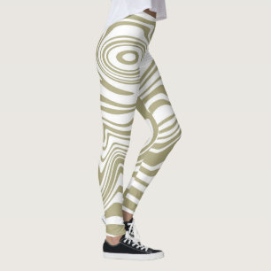 Abstract Marble Waves Artwork   Leggings