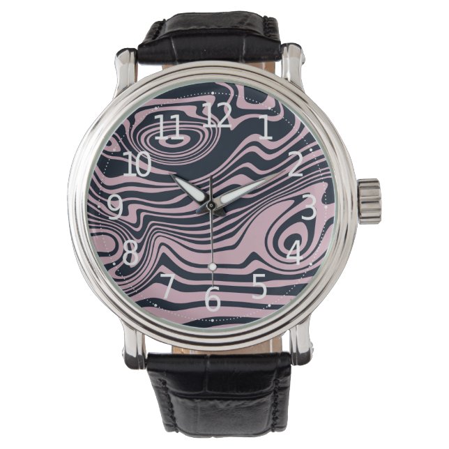 Abstract Marble Waves Artwork | Men's Watch (Front)