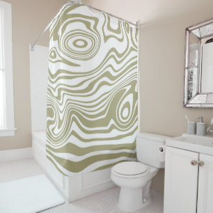 Abstract Marble Waves Artwork Shower Curtain