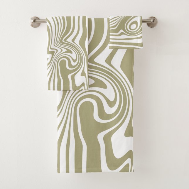 Abstract Marble Waves Artwork | Towel Set (Insitu)