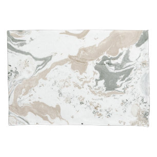 Abstract Marble White Gray Ivory Modern Pillowcase