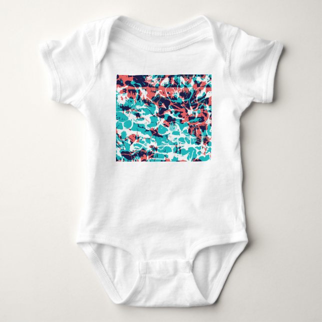 Abstract Marbled Paper Art Background Baby Bodysuit (Front)