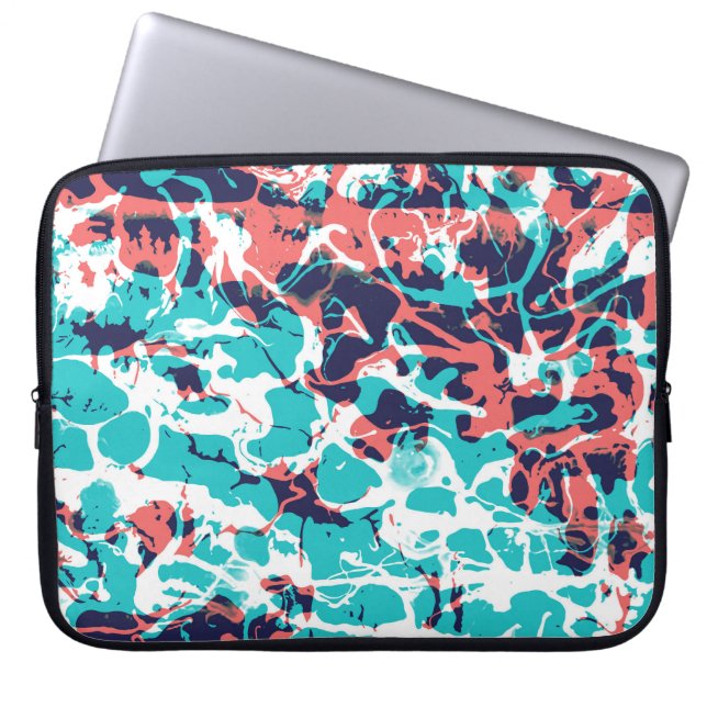 Abstract Marbled Paper Art Background Laptop Sleeve (Front)