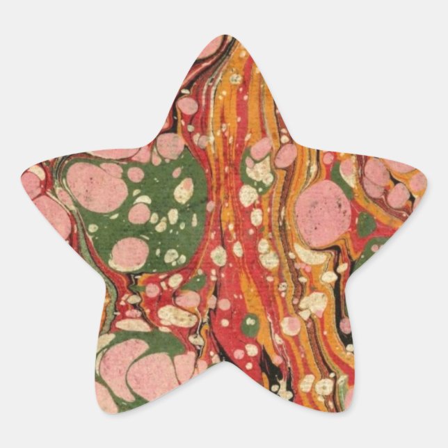 Abstract Marbled Paper Star Sticker (Front)