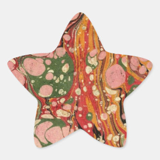 Abstract Marbled Paper Star Sticker