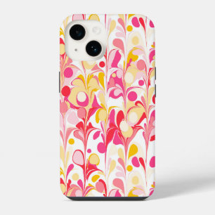Abstract Marbled Pattern Pink iPhone 14 Case