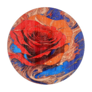 Abstract Marbled Rose   Cutting Board