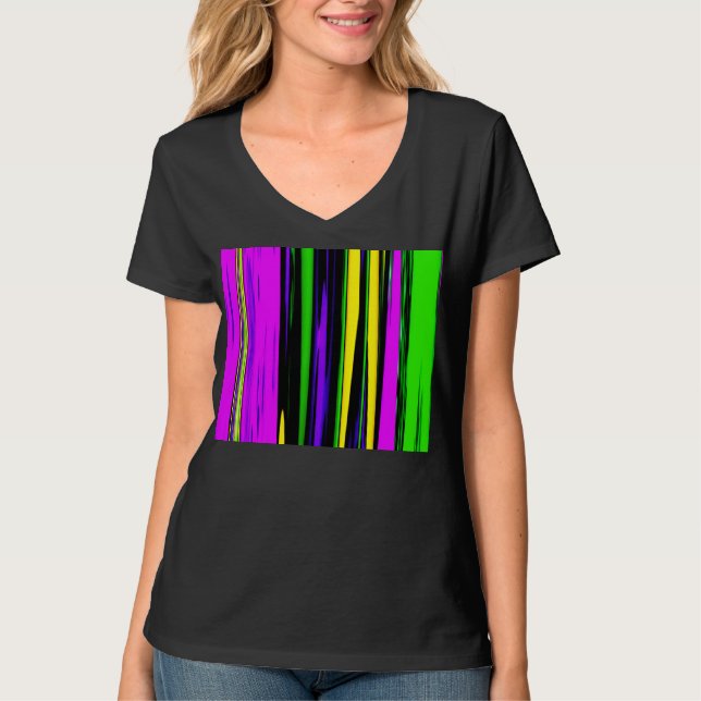 Abstract Mardi Gras Stripes T-Shirt (Front)