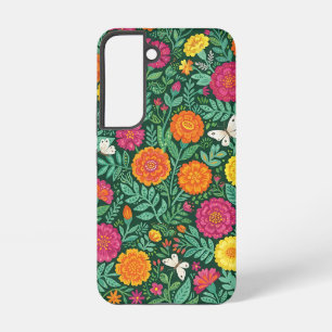 Abstract Marigold Butterflies Samsung Cases