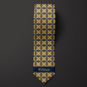 Abstract Marigold Floral Tie