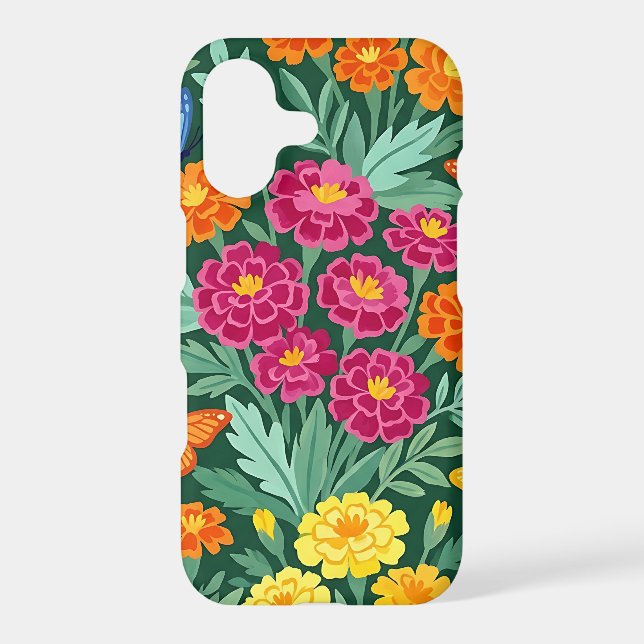 Abstract Marigolds Butterflies iPhone Cases (Back)