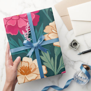 Abstract Marigolds Butterflies Wrapping Paper