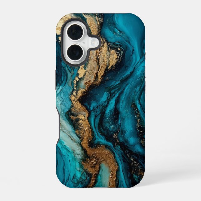 Abstract marine  iPhone 16 case (Back)