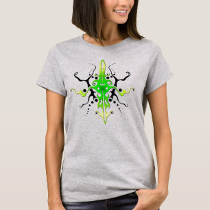 Abstract Mask Tribal Tattoo Design - green T-Shirt