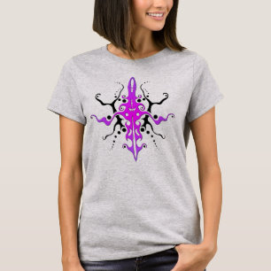 Abstract Mask Tribal Tattoo Design - pink T-Shirt