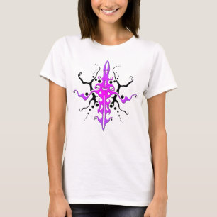 Abstract Mask Tribal Tattoo Design - pink T-Shirt