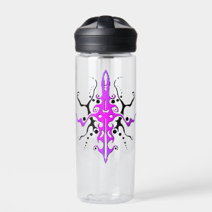 Abstract Mask Tribal Tattoo Design - pink Water Bottle