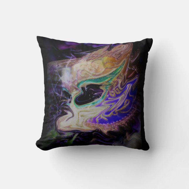 Abstract Masquerade – Purple Gold Masquerade Cushion (Front)