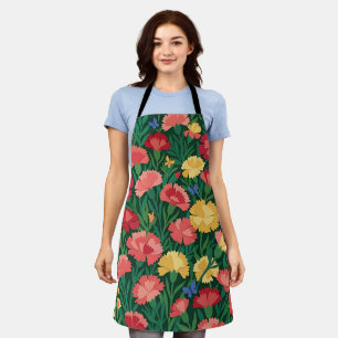 Abstract Matisse Carnations Butterflies Apron
