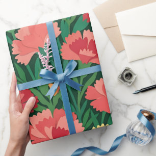 Abstract Matisse Carnations Wrapping Paper