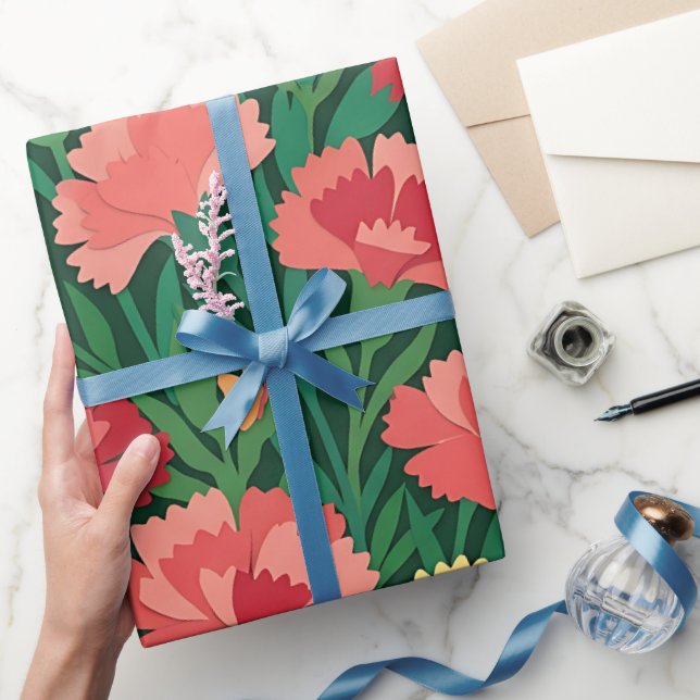 Abstract Matisse Carnations Wrapping Paper (Gifting)