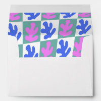 Abstract Matisse Inspired Leaf Plant Chequered