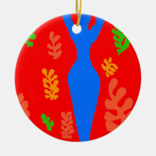 Abstract Matisse Style Shapes Ceramic Tree Decoration