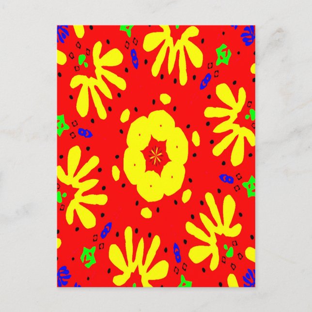 Abstract Matisse Style Shapes Postcard (Front)