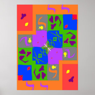 Abstract Matisse Style Shapes Poster