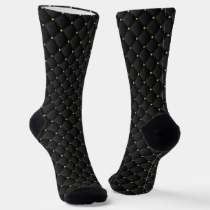 Abstract matte black square texture socks