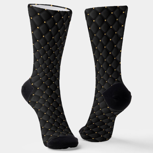 Abstract matte black square texture socks (Angled)