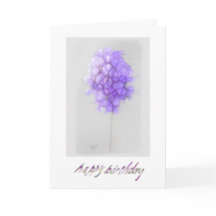 ABSTRACT MAUVE FLOWER BIRTHDAY CARD 