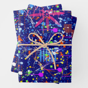 Abstract Maximalism: Ferris Wheel at Night Wrapping Paper Sheet