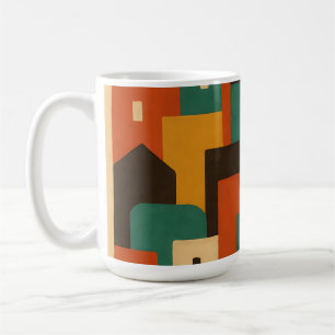 Abstract Mediterranean Village Geometric Coffee Mug