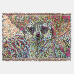 Abstract Meerkat Throw Blanket