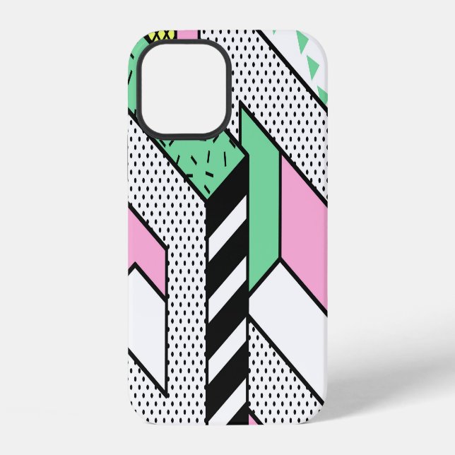 Abstract Memphis: 80s geometric shapes. iPhone Case (Back)
