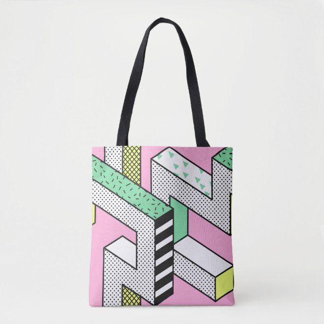Abstract Memphis: 80s geometric shapes. Tote Bag (Front)