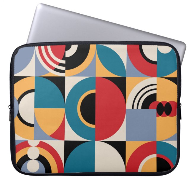 Abstract Memphis: Geometric Vintage Style. Laptop Sleeve (Front)