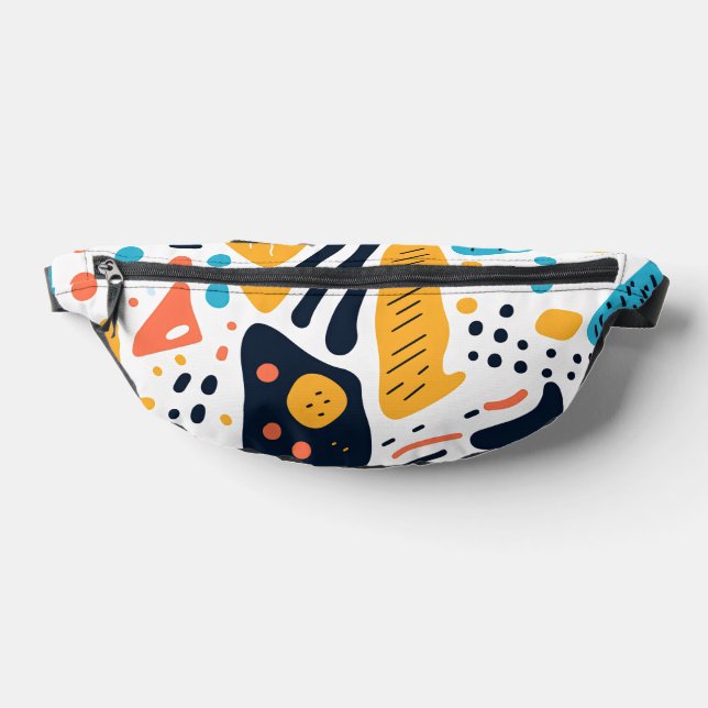 Abstract Memphis Style Organic Shapes Pattern Bum Bags (Lay Down)