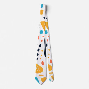 Abstract Memphis Style Organic Shapes Pattern Tie