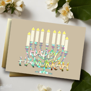Abstract Menorah Colourful Happy Hanukkah Holiday Card
