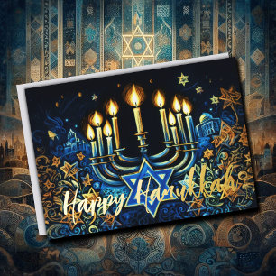 Abstract Menorah Happy Hanukkah