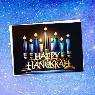 Abstract Menorah Happy Hanukkah Holiday Card