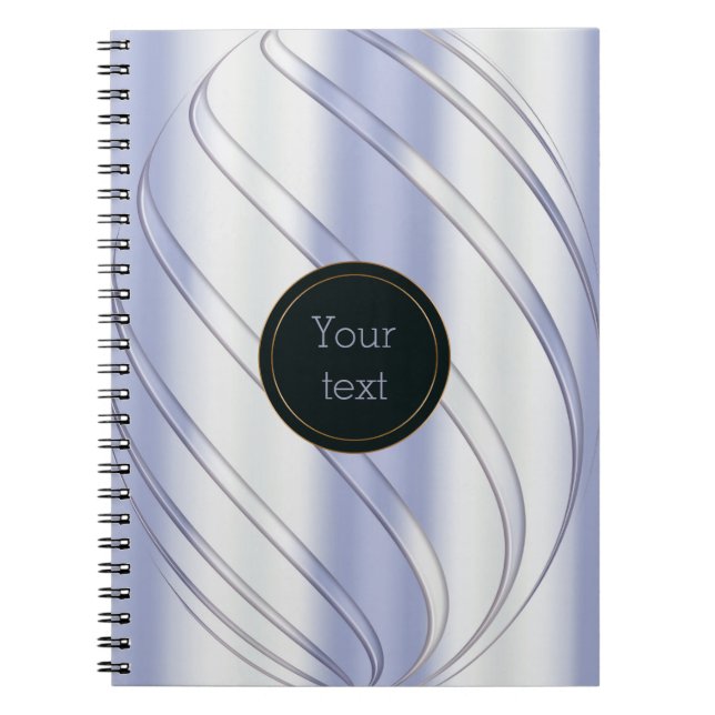abstract metallic dynamic texture spiral notebook (Front)